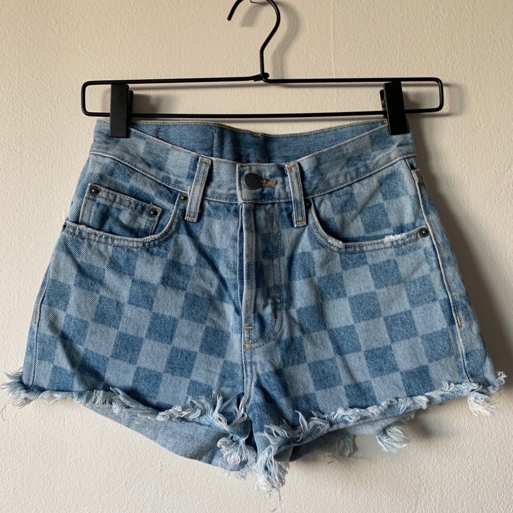 Carmar denim Checkered blue denim short